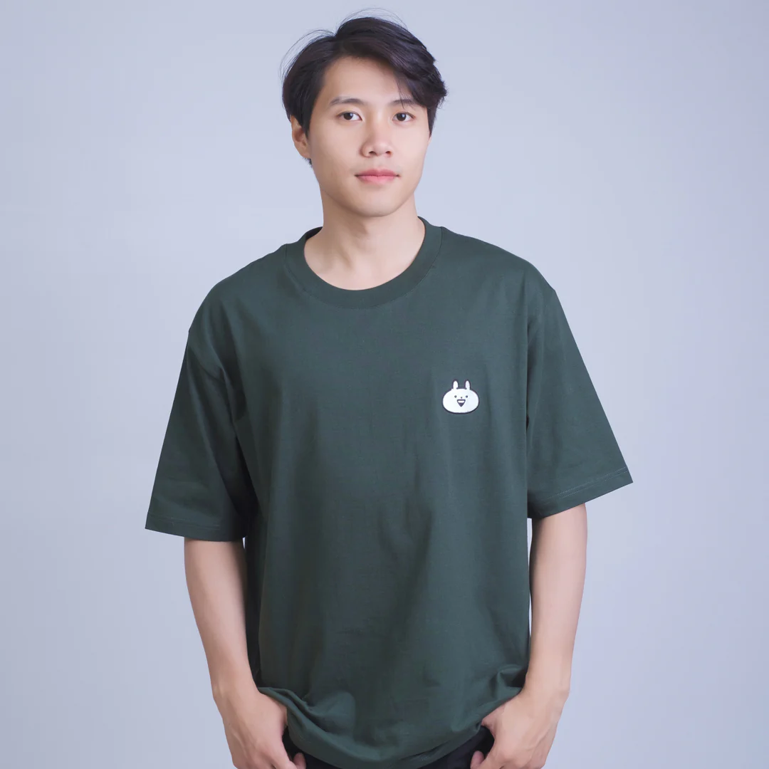 T-Shirt Usagyuuun Face [Oversize] Green - Image 3
