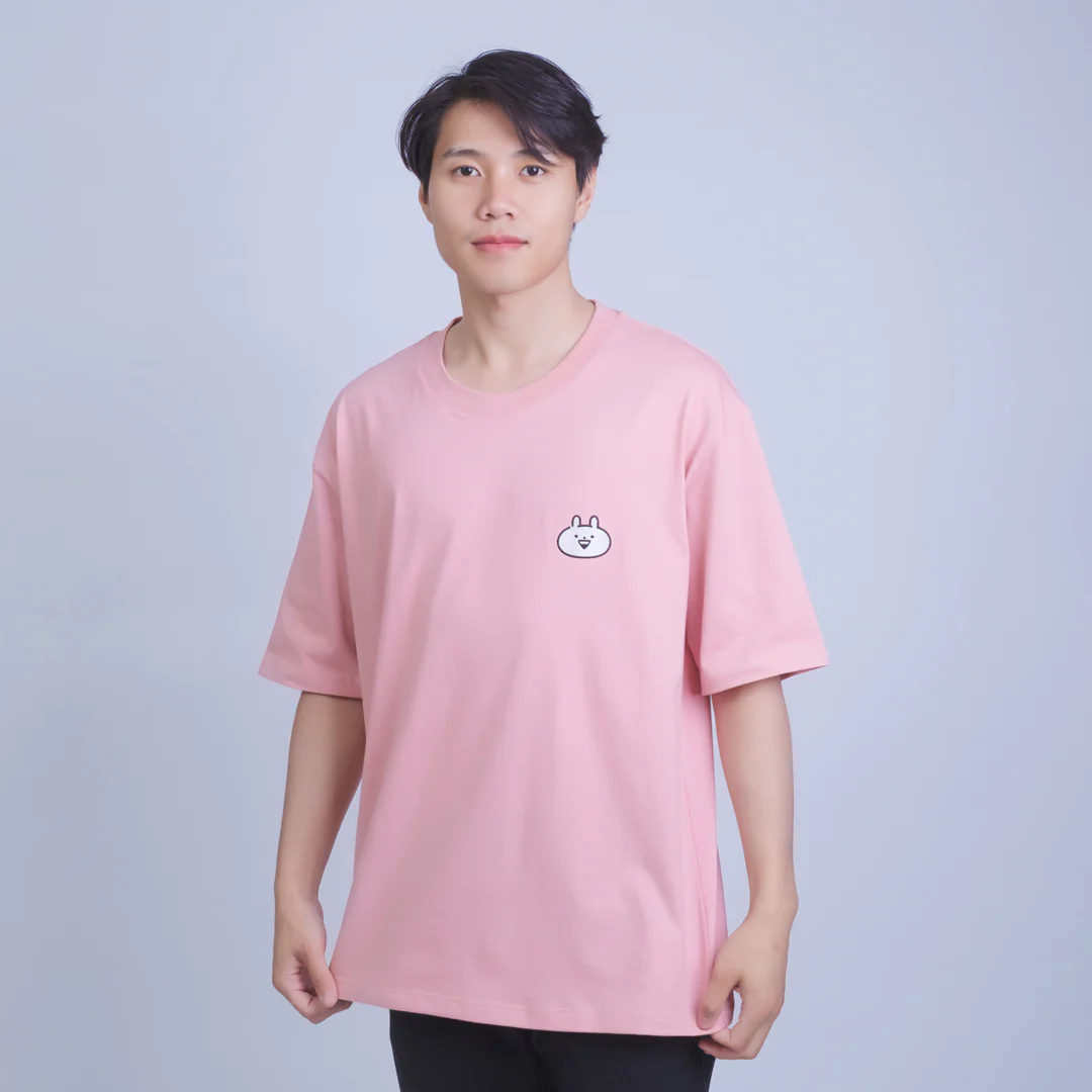 T-Shirt Usagyuuun Face [Oversize] Pink - Image 3