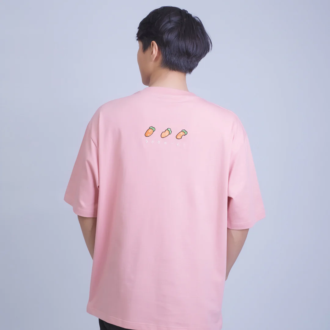 T-Shirt Usagyuuun Face [Oversize] Pink - Image 4