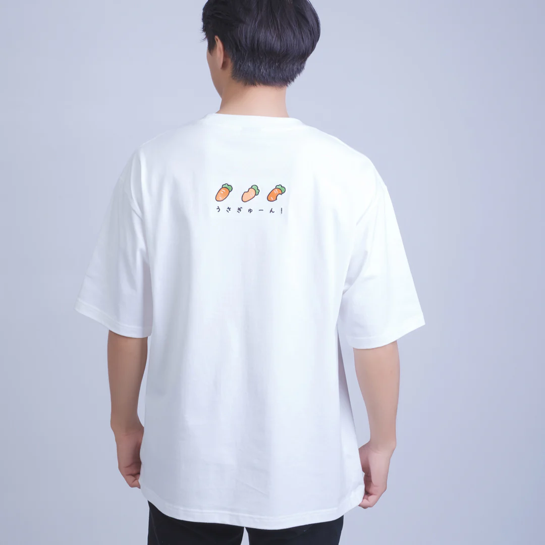 T-Shirt Usagyuuun Face [Oversize] White - Image 4