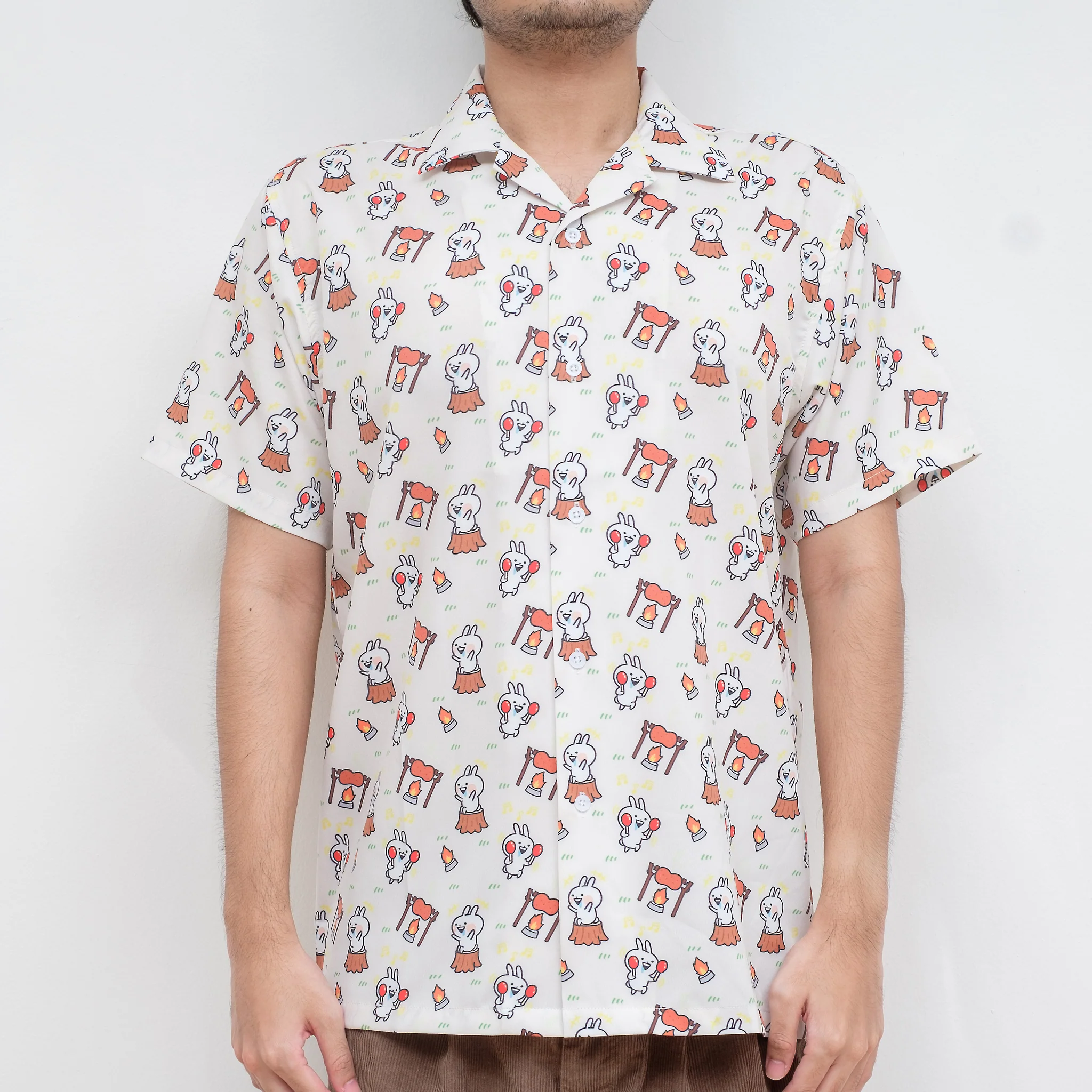 Shirt Hawaii Usagyuuun Camping Cream - Image 3