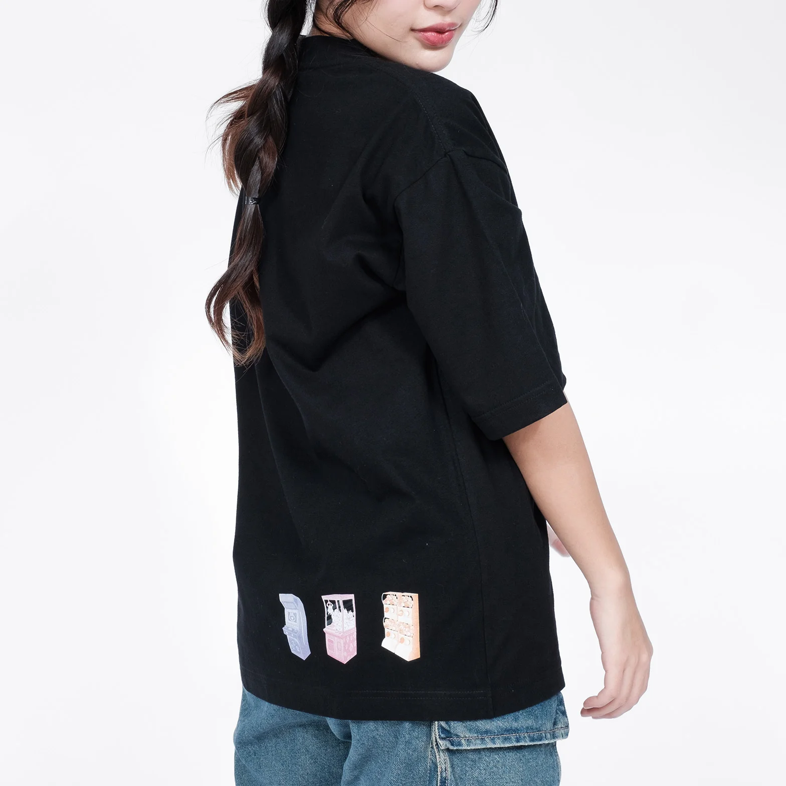 Usagyuuun "Let's Play" T-shirt [Oversized] [Black] - Image 4