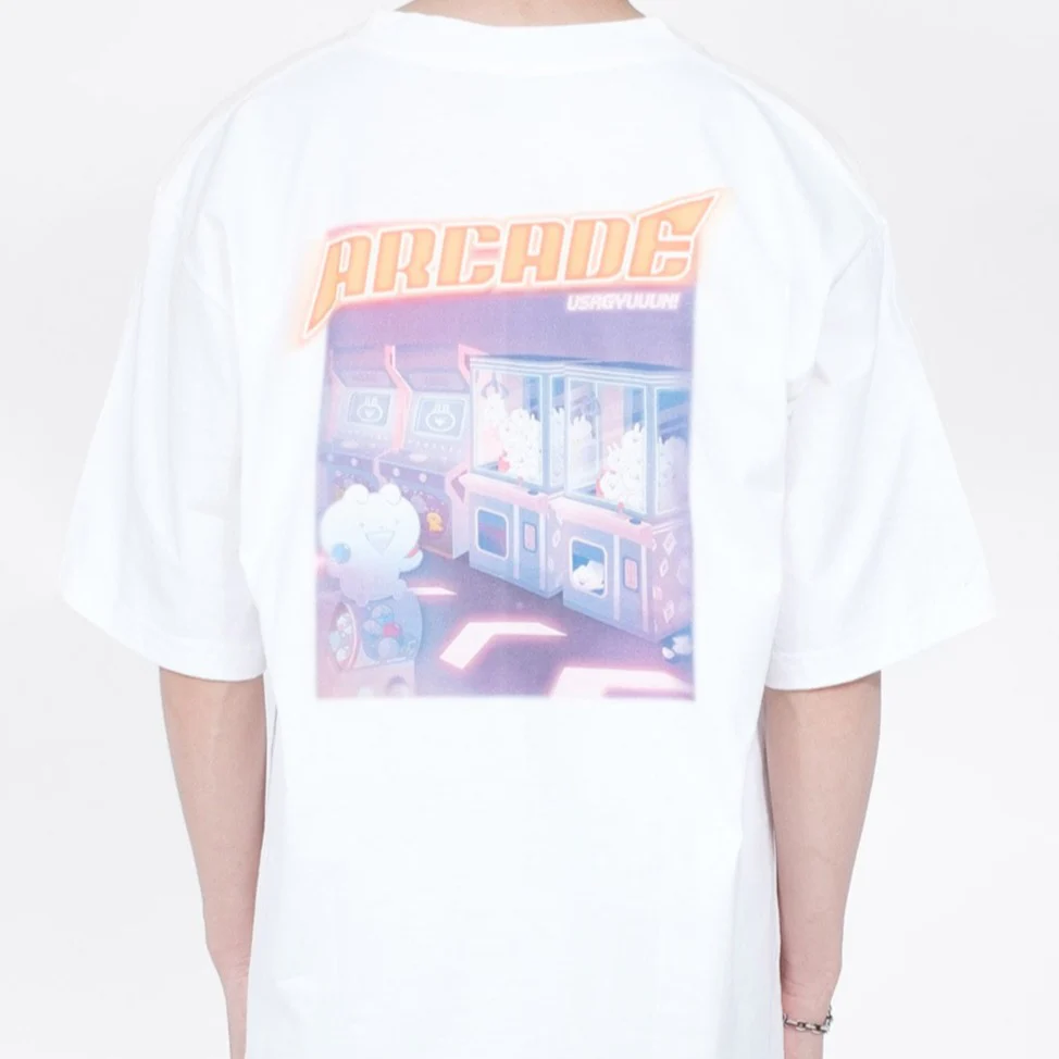 Usagyuuun "Let's Play" T-shirt [Oversized] [White] - Image 4