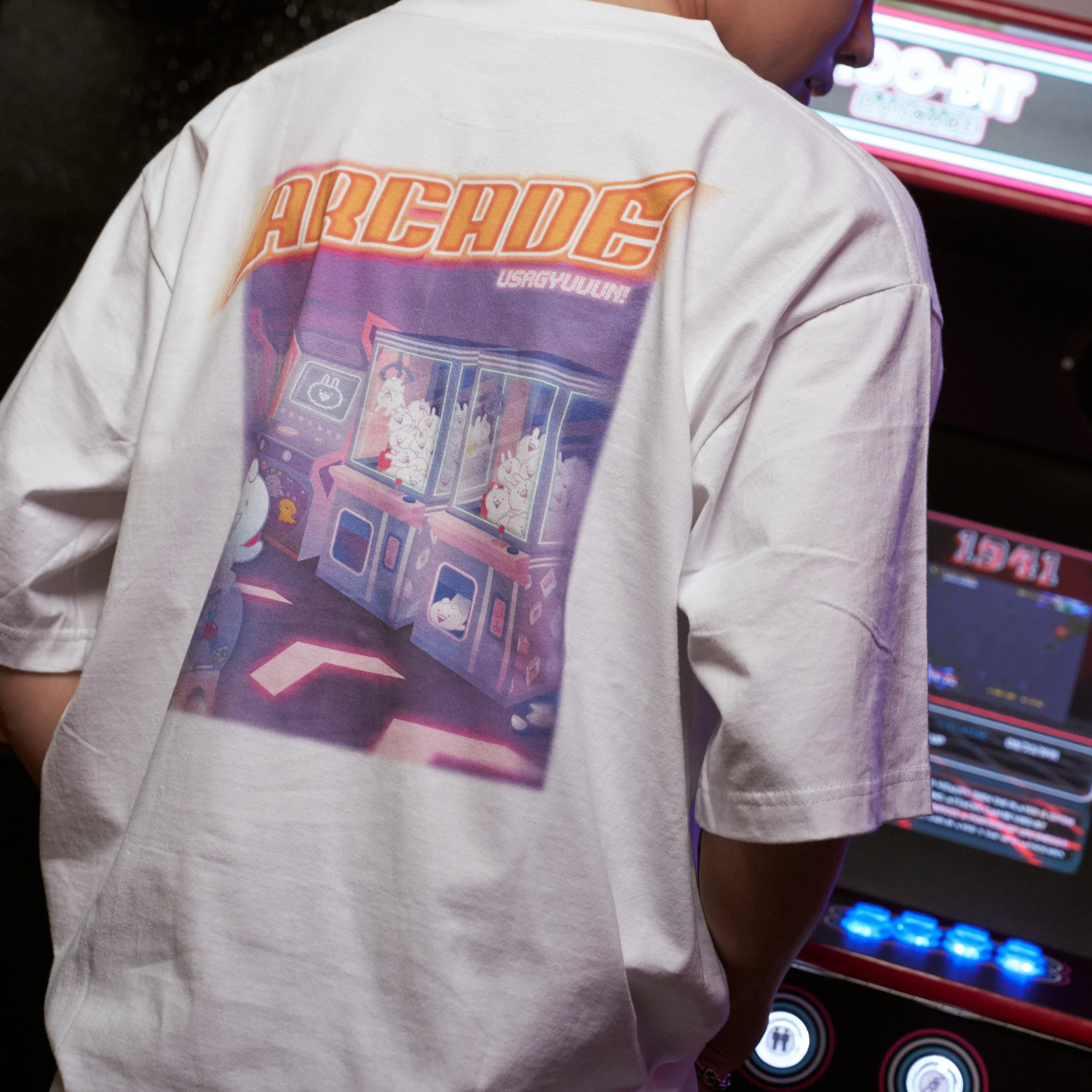 Usagyuuun "Let's Play" T-shirt [Oversized] [White] - Image 5